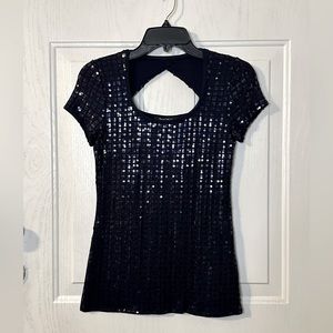 *FINAL PRICE* White House Black Market Navy Blue Sequin Top